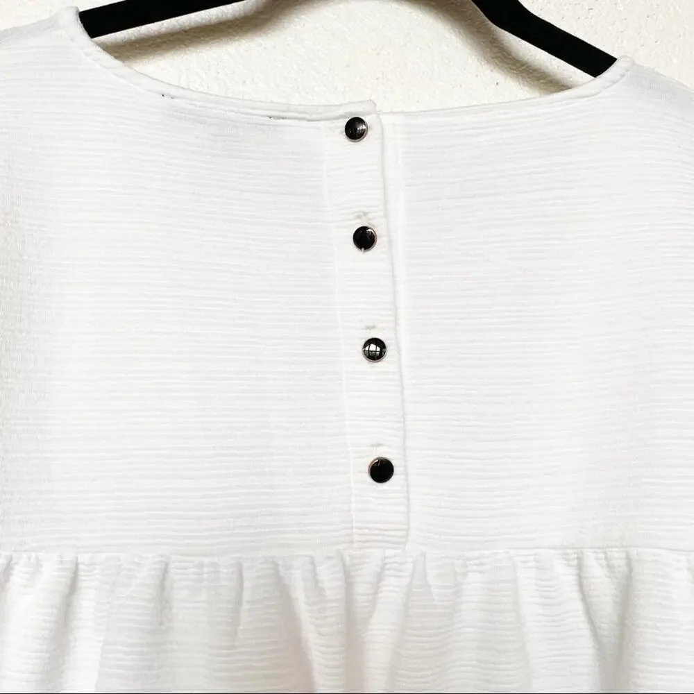J. Crew Button Back Tiered Bell Sleeve Top Size Medium
